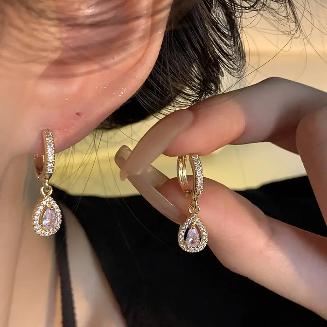 Gold colour Snow princess earrings