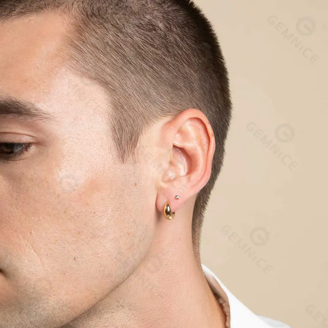 Thick small gold hoops