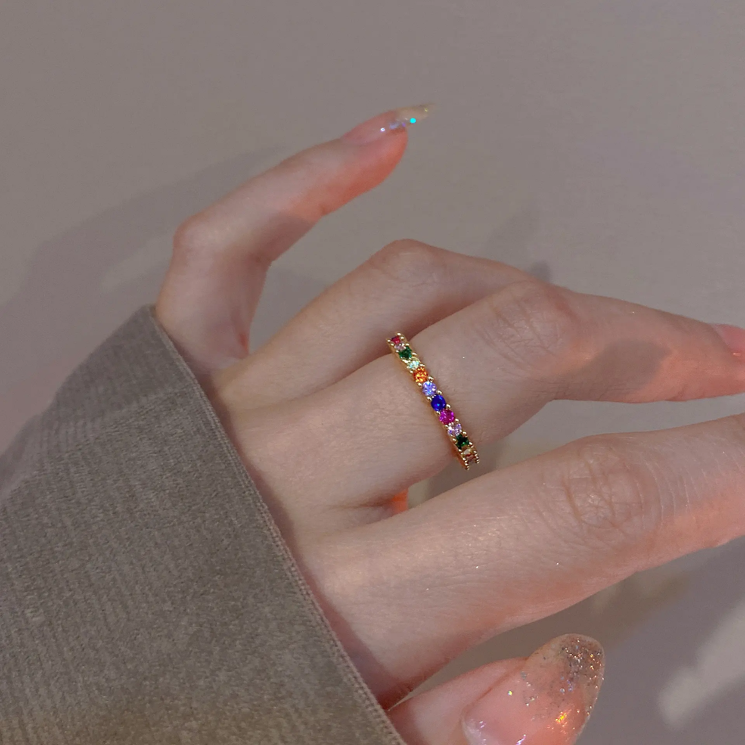 Multi colour sparkling ring