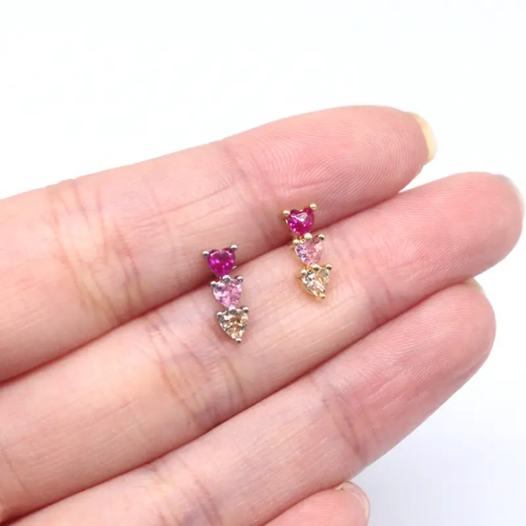 Prince heart earings 3 colour