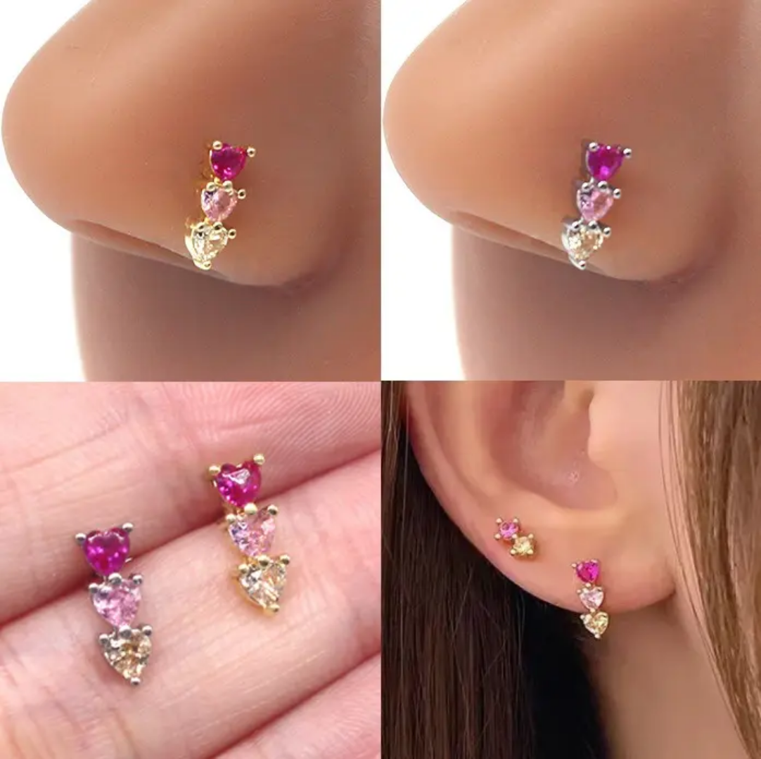 Prince heart earings 3 colour