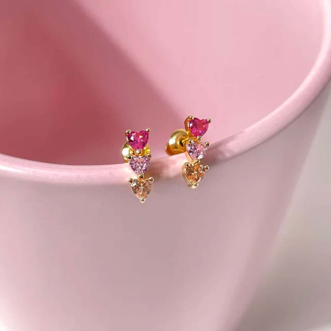 Prince heart earings 3 colour