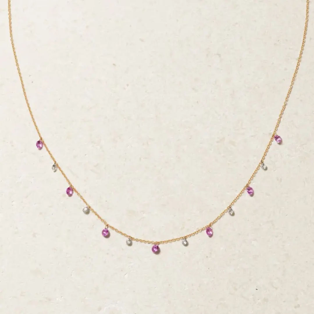 Pink diamond blossom necklace
