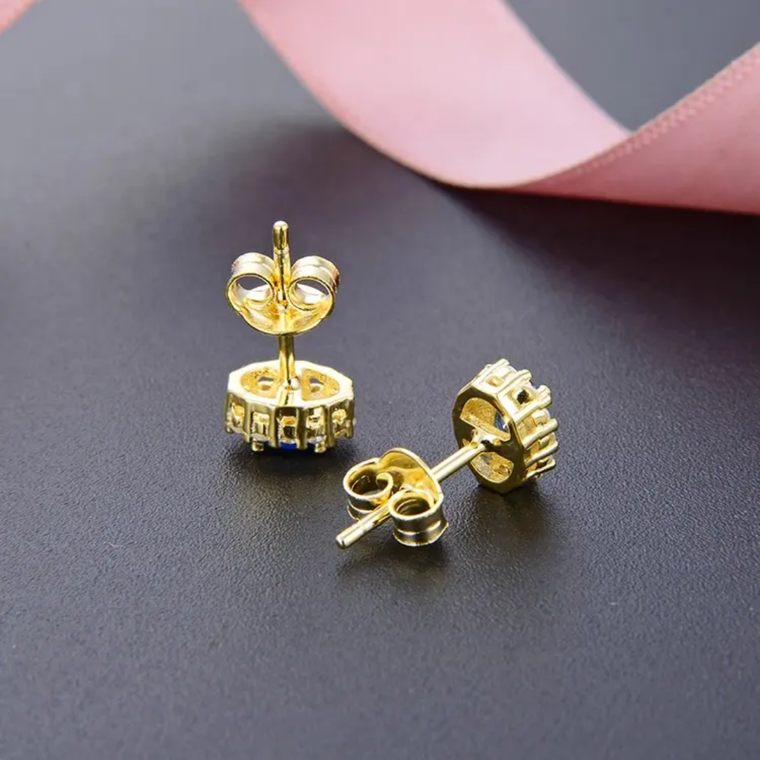 Blue Diana earrings gold colour