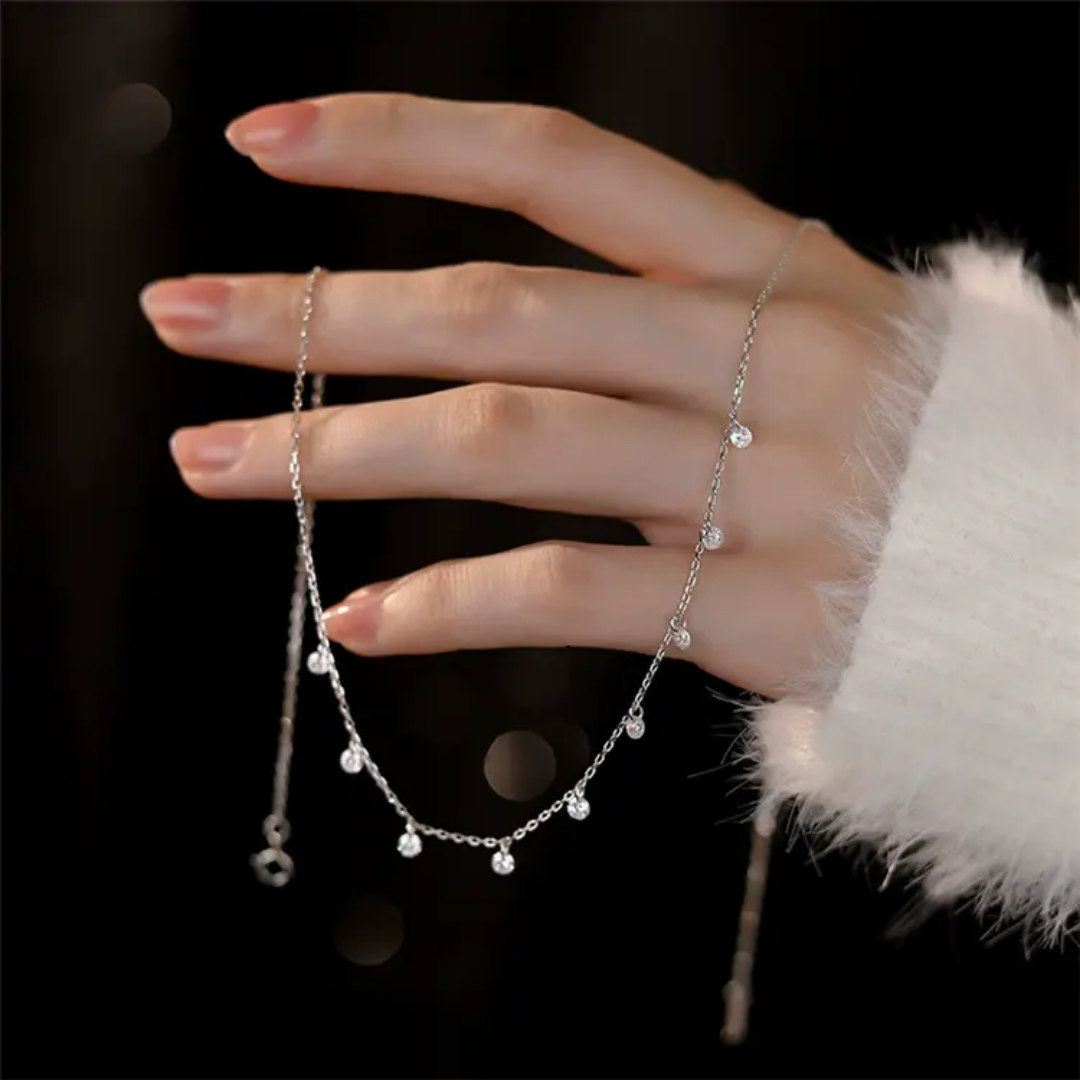 Silver white lily necklace on sale 299rs