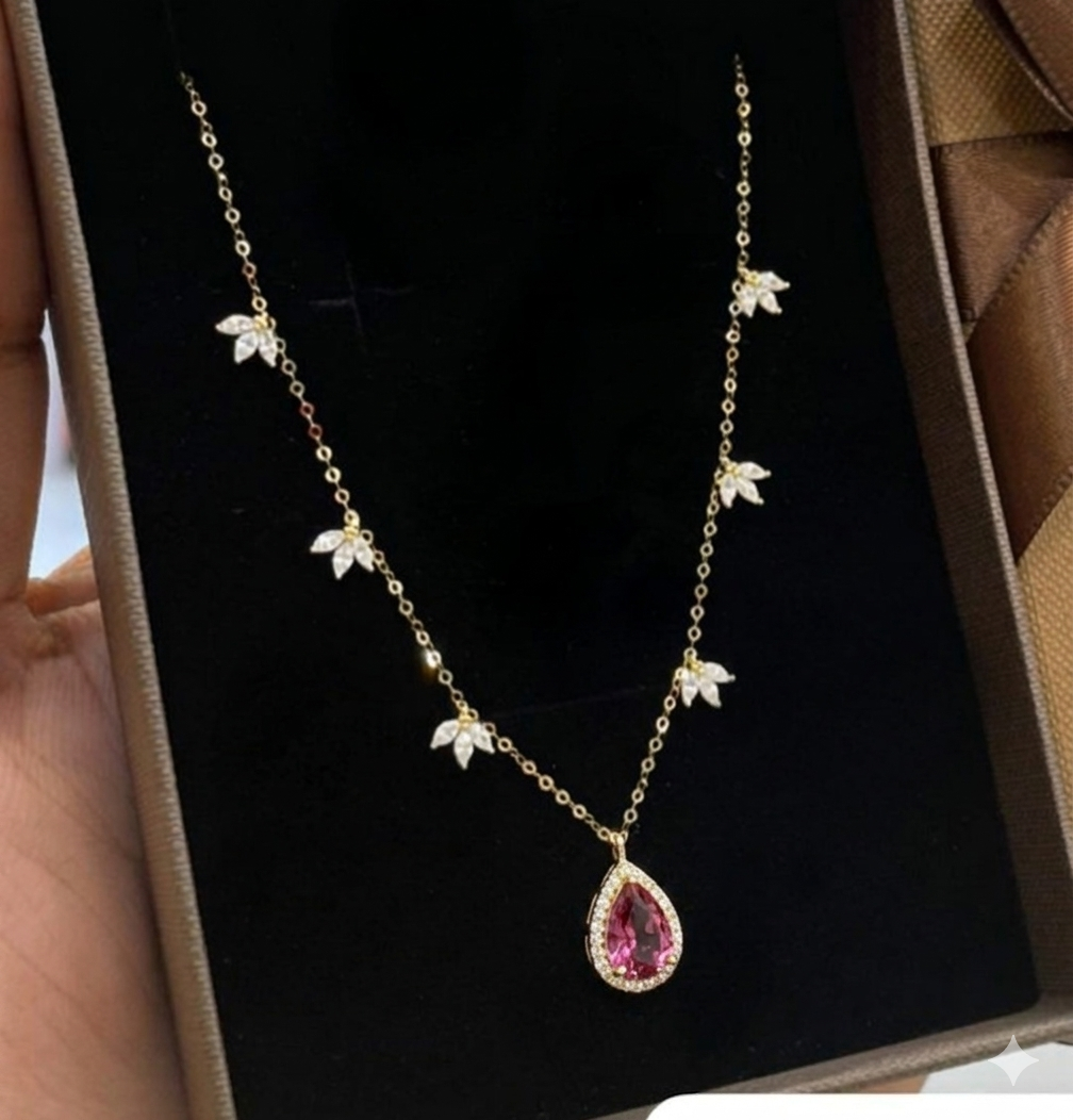 Ghaba ruby pink necklace