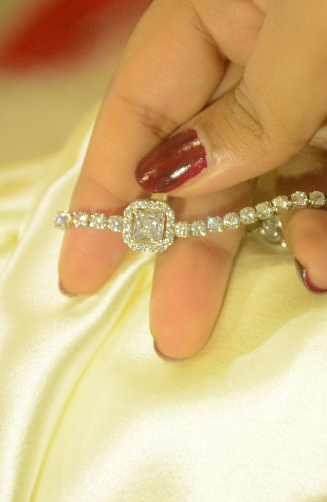 Square tennis classy bracelet (lock)