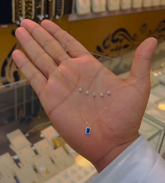 2 layer blue Arab necklace