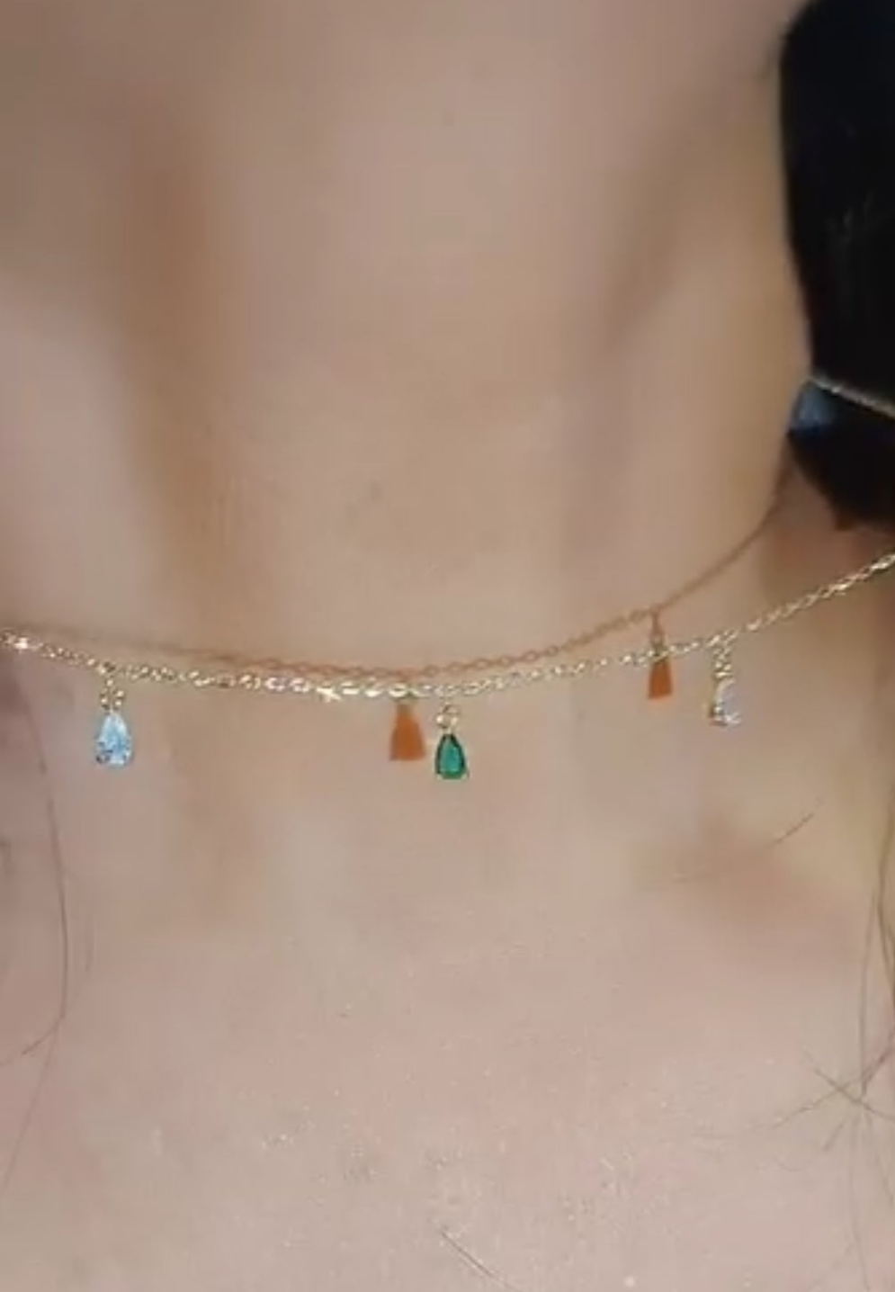 Emerald green due drop necklace. Top best seller