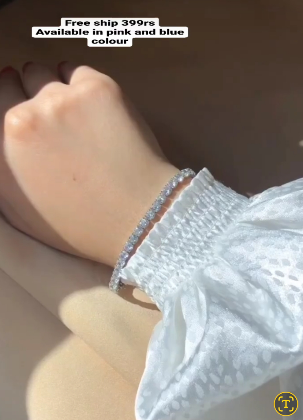 Silver diamond tennis bracelet 4mm stone 19cm length