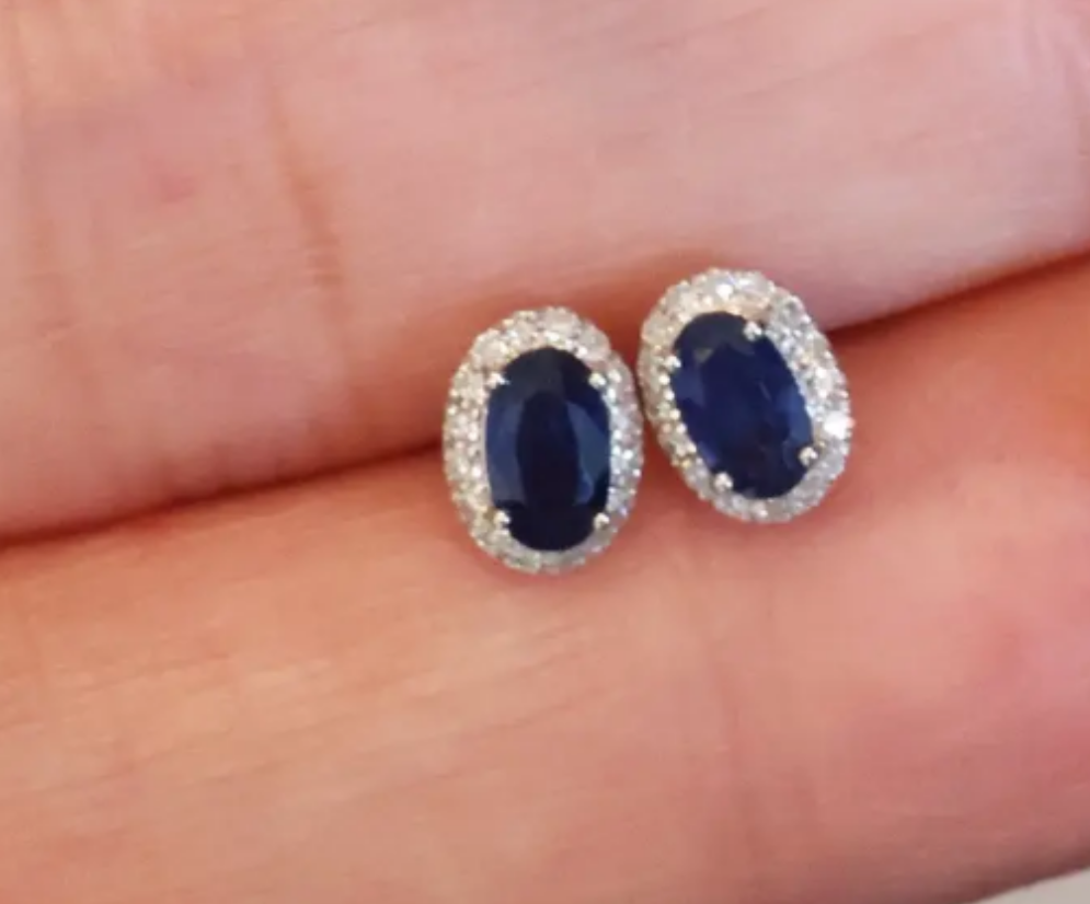 Blue Diana earrings gold colour