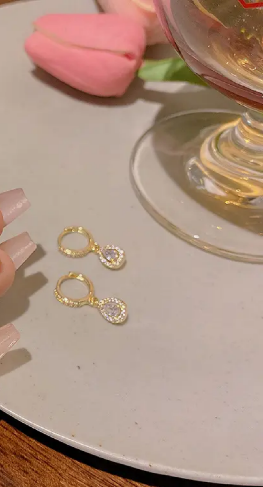 Gold colour Snow princess earrings