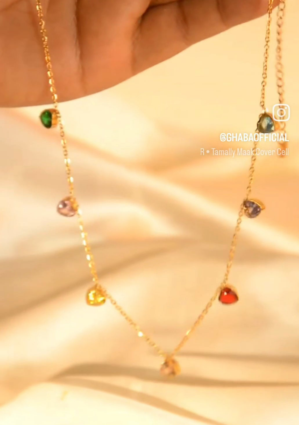 Jasmine multi heart necklace gold colour