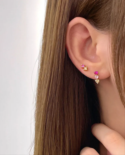 Prince heart earings 3 colour