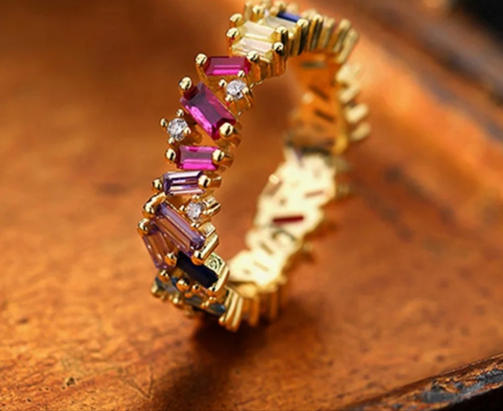 Luxury Multi colour band ring