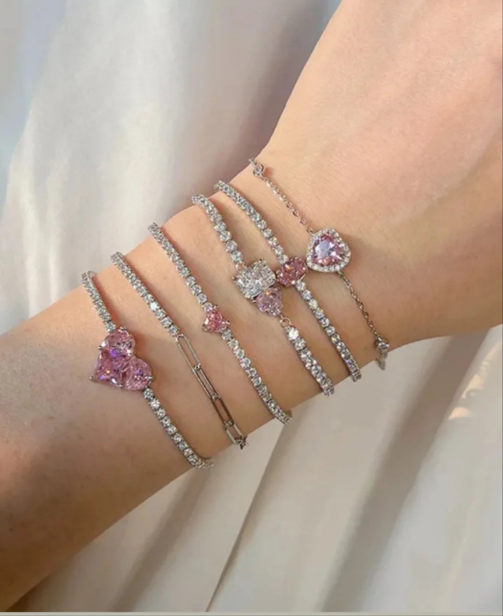 pink heart bracelet