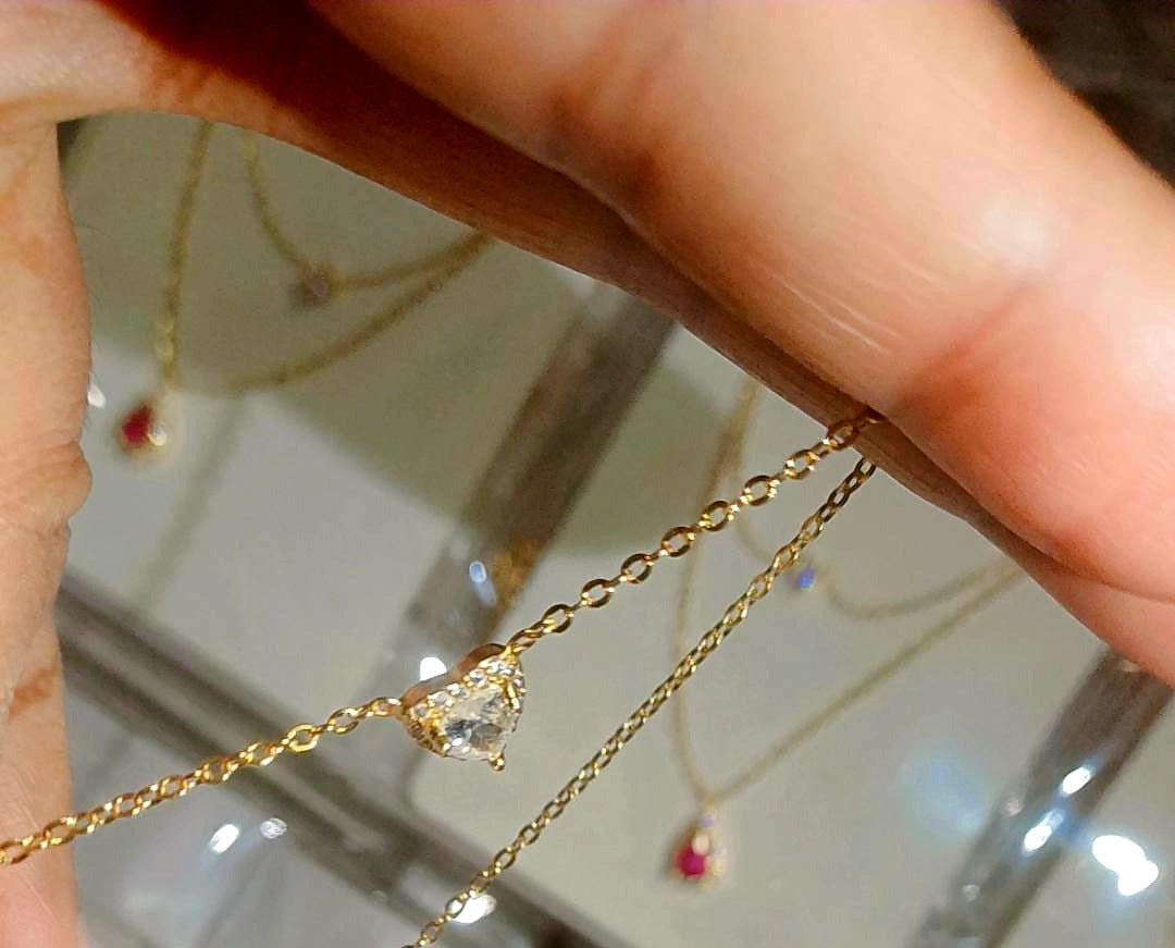 Classic white heart (gold) tiny 2mm size heart