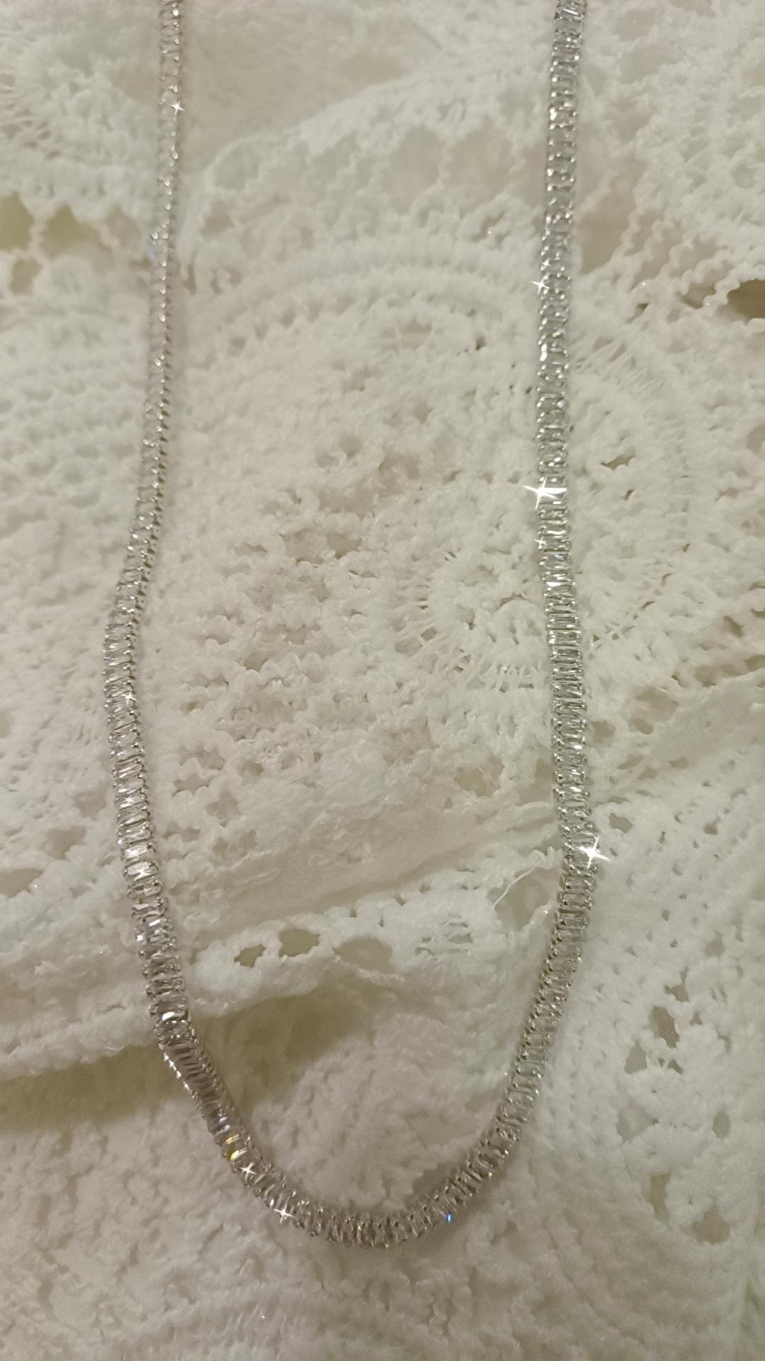 Crystal tennis necklace (tiny size crystal)
