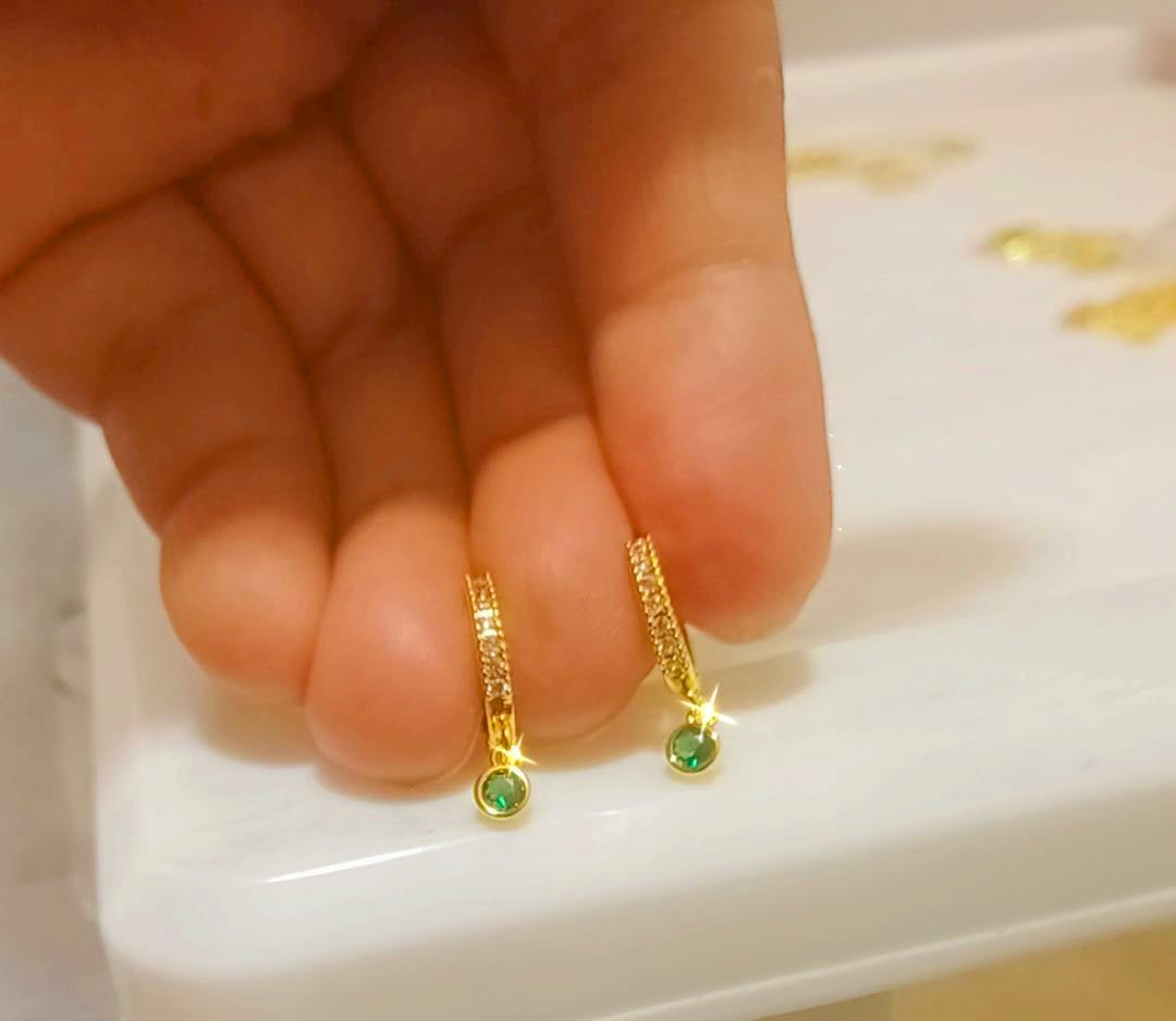 Emeraled green diva earings