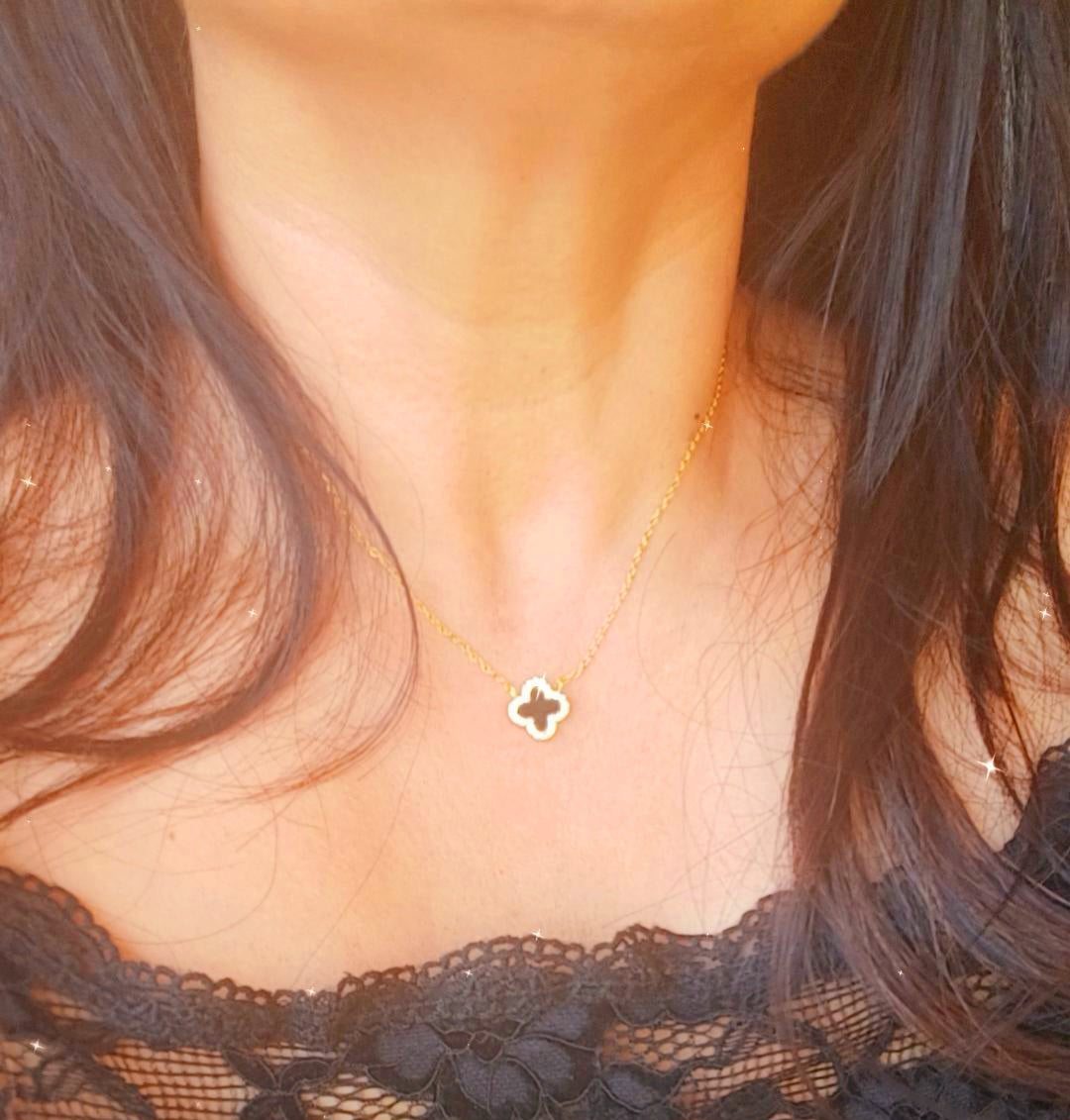 Black clover necklace