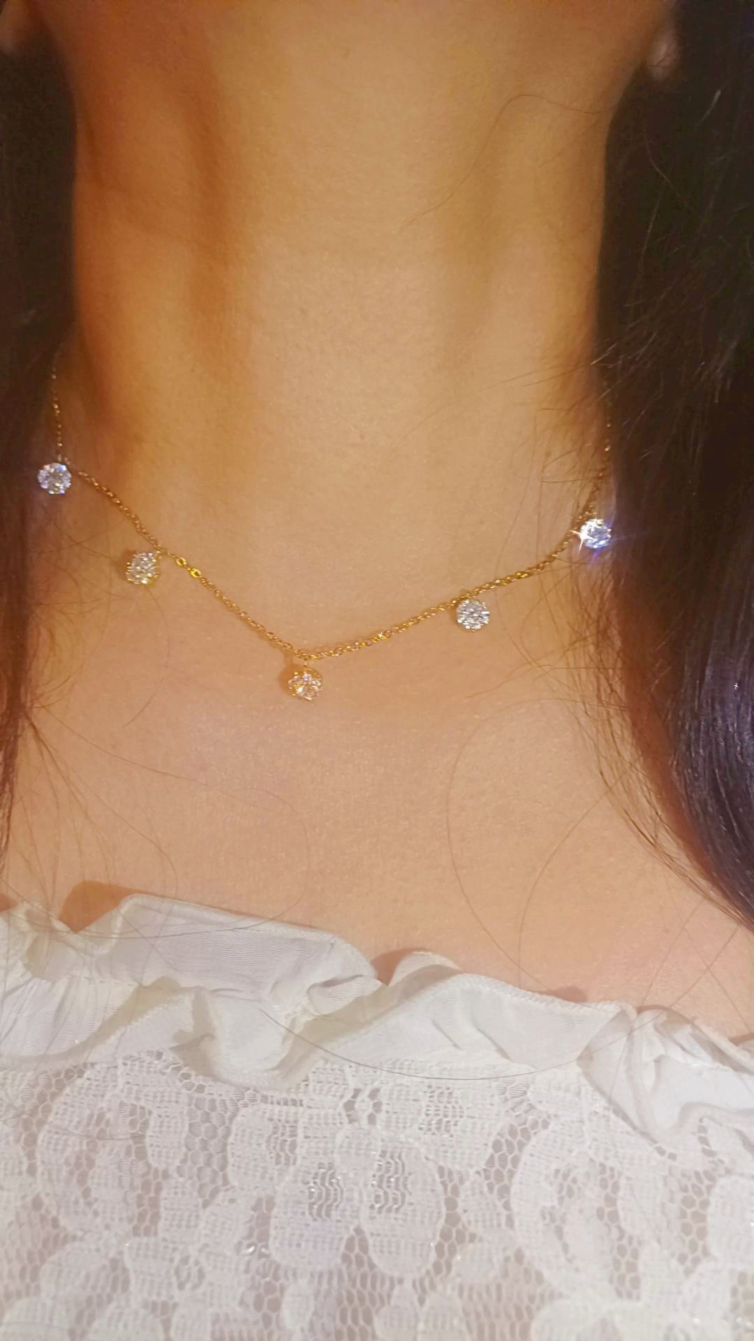 Tiara necklace gold colour