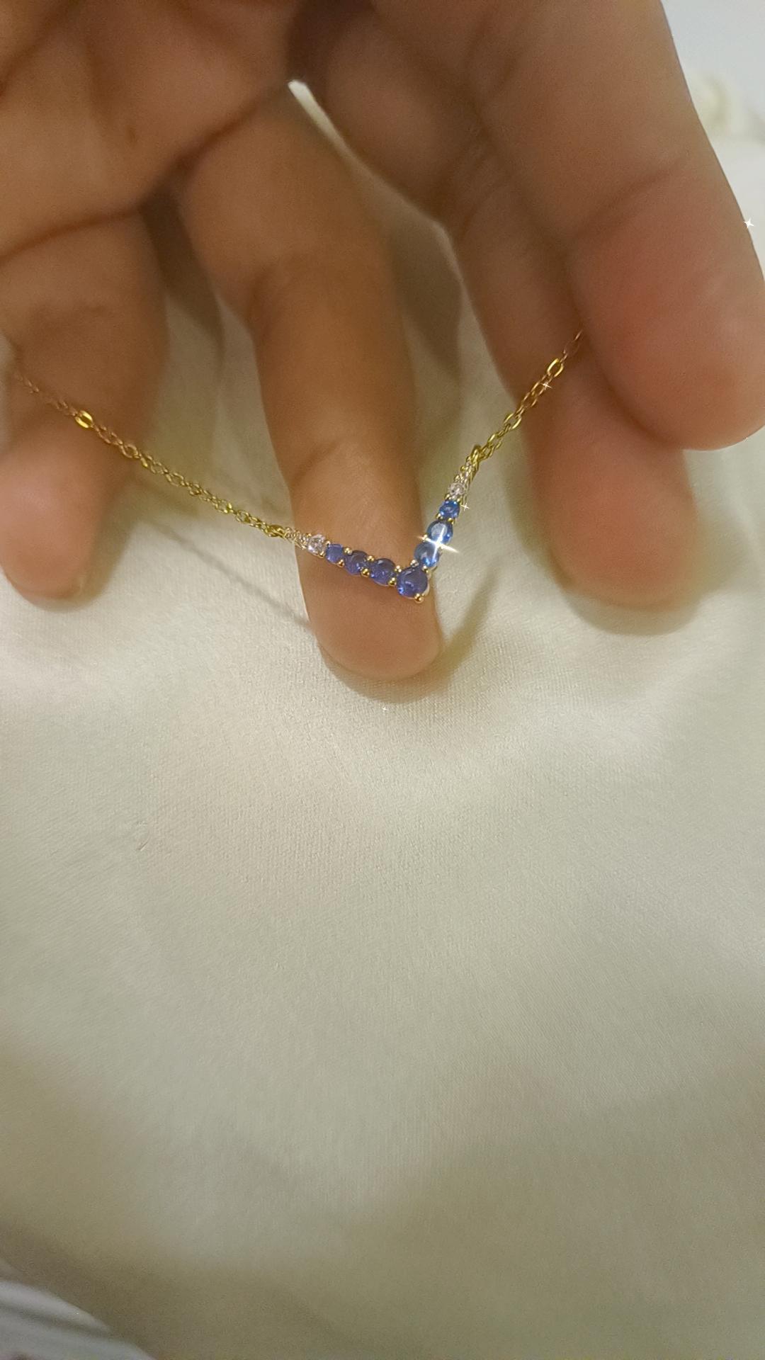 Blue diamond diva V necklace