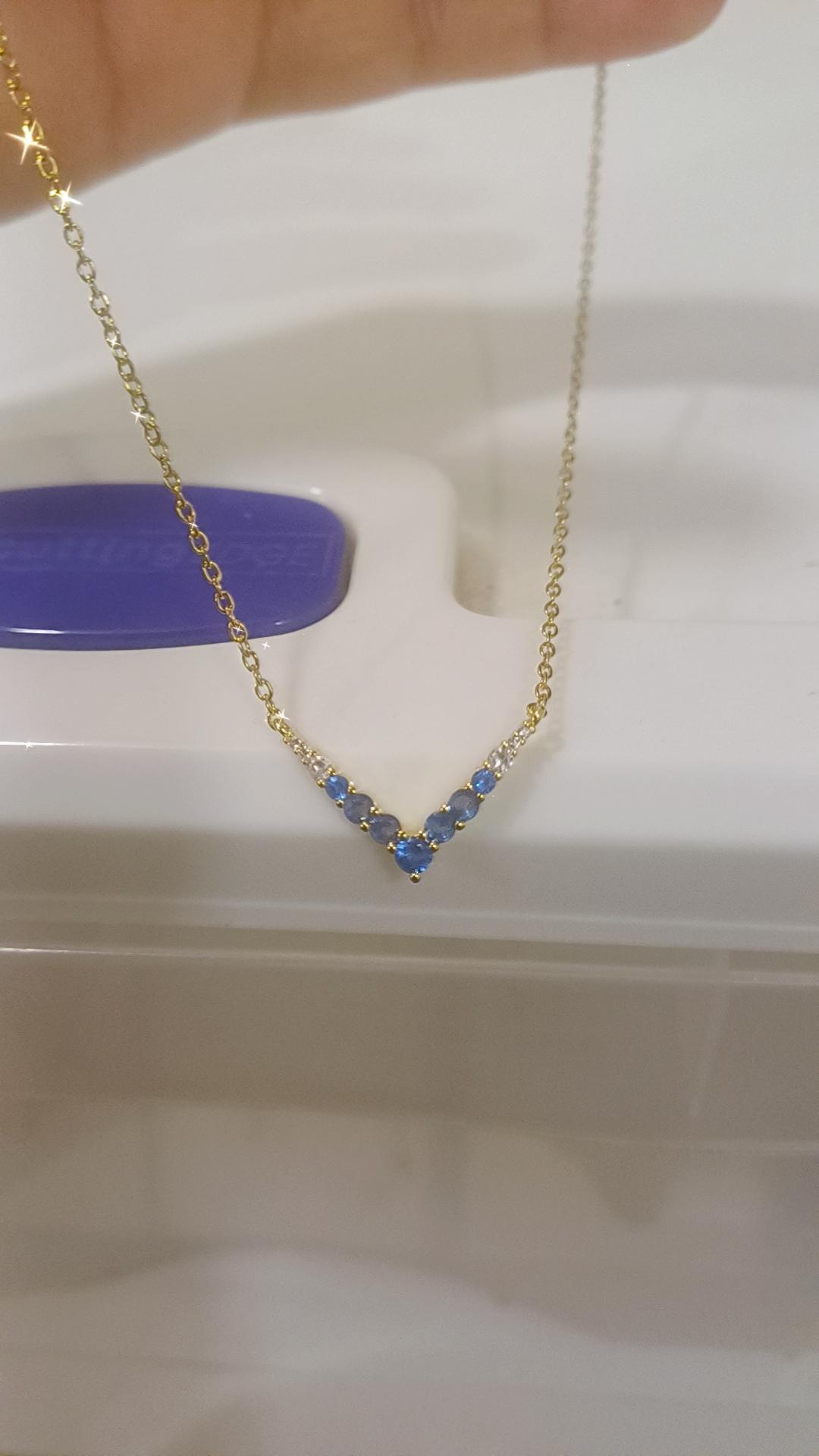Blue diamond diva V necklace