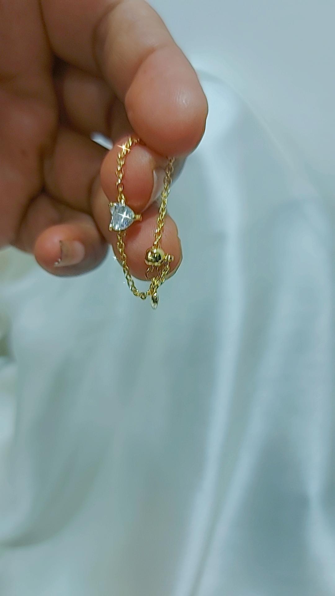 White princess heart chain ring adjustable