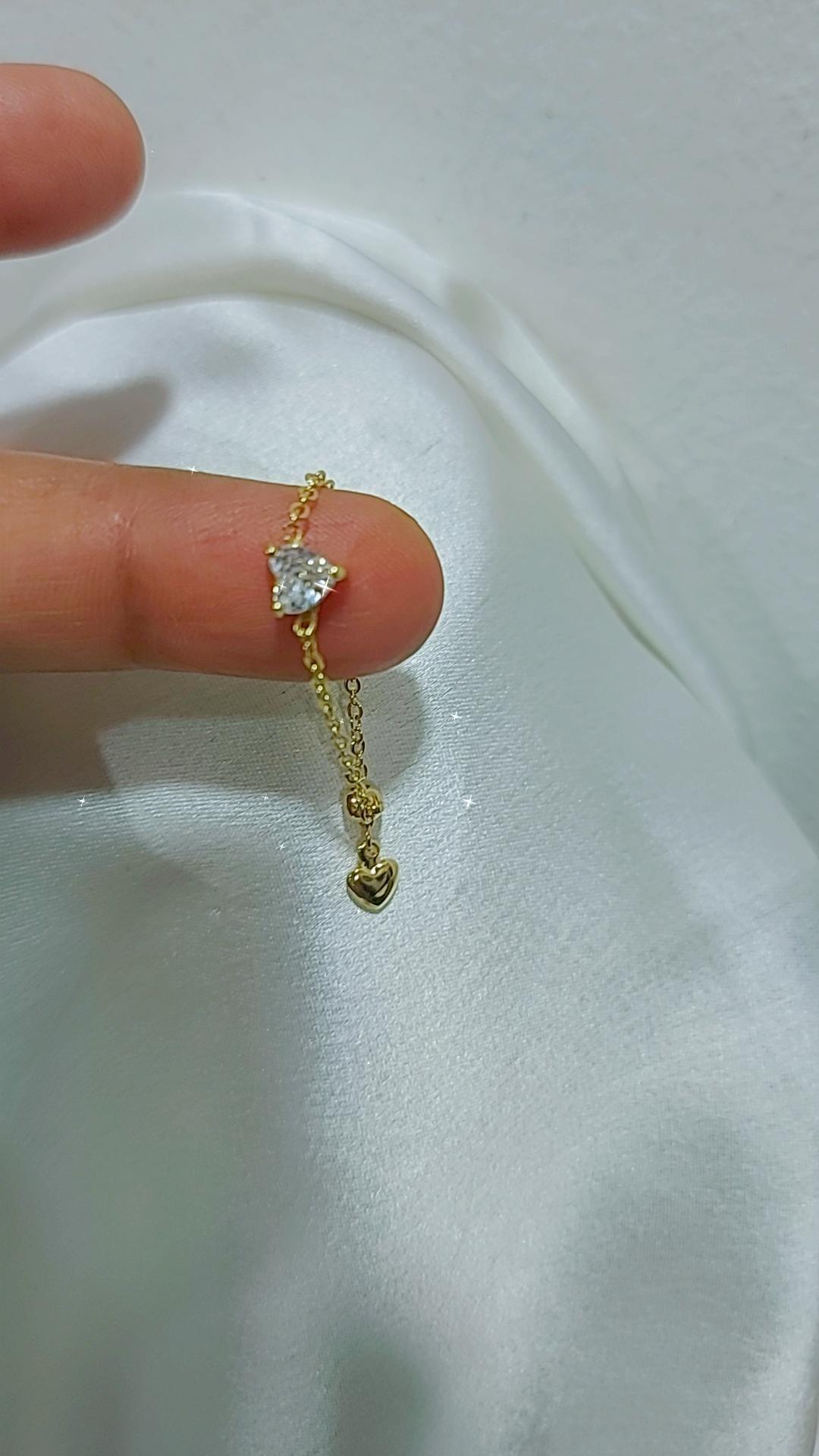 White princess heart chain ring adjustable