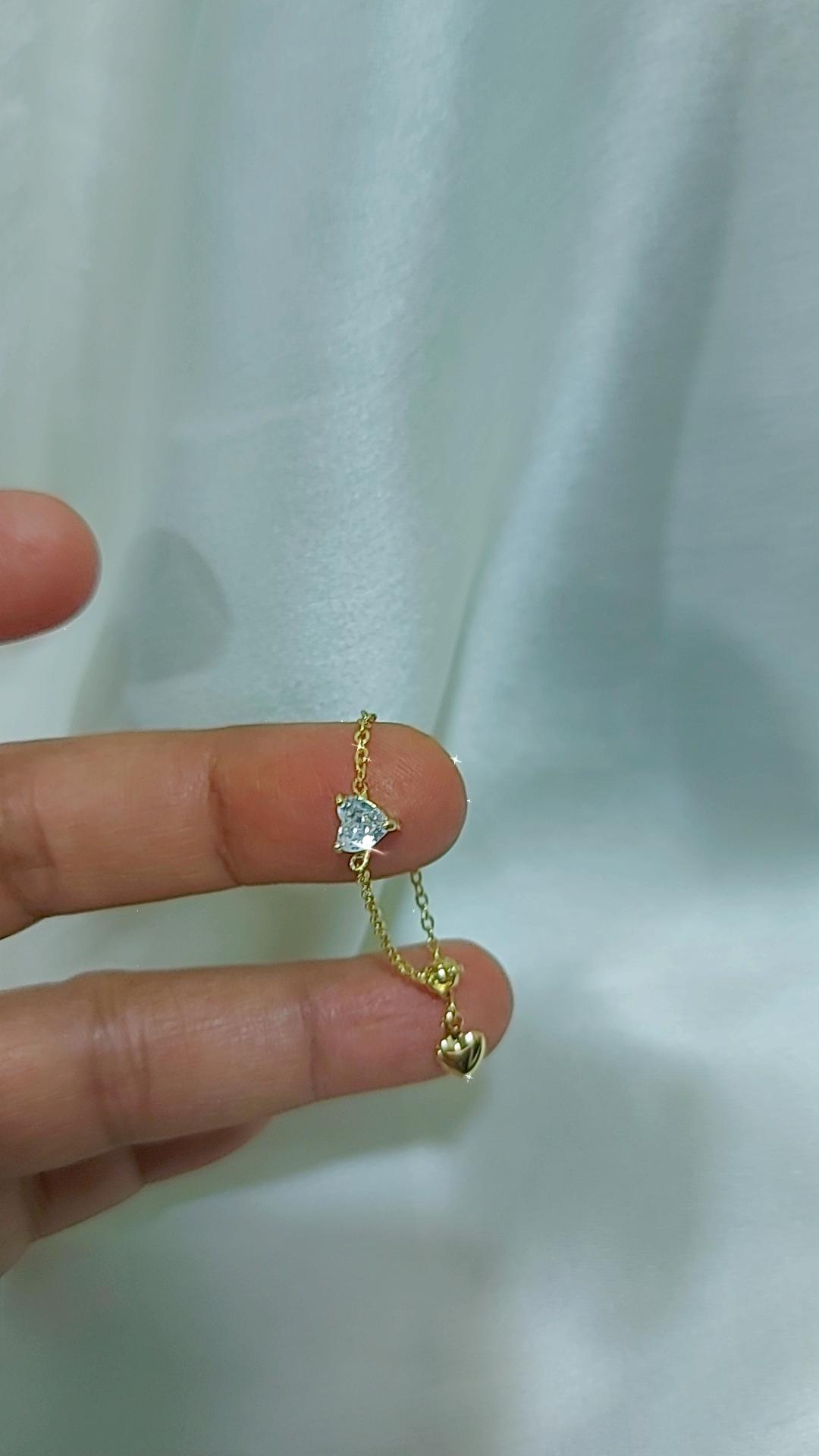 White princess heart chain ring adjustable