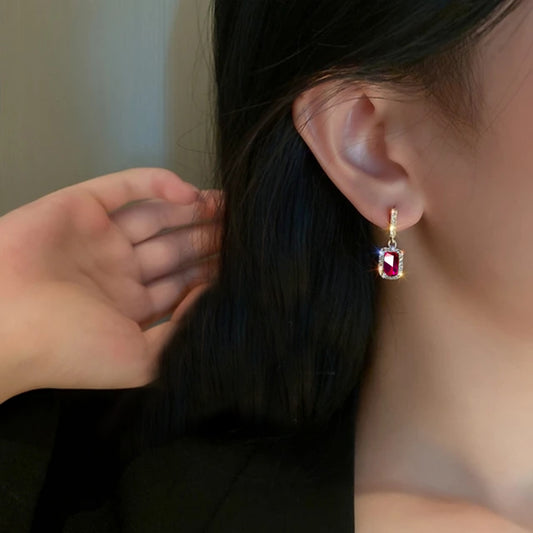 Egyptian ruby earrings pink stone (rose pink)