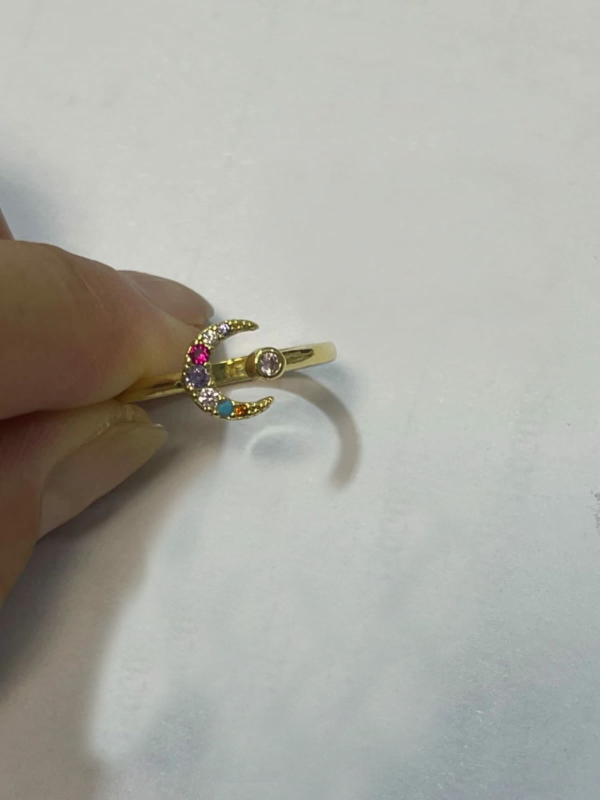 Multicolour moon ring