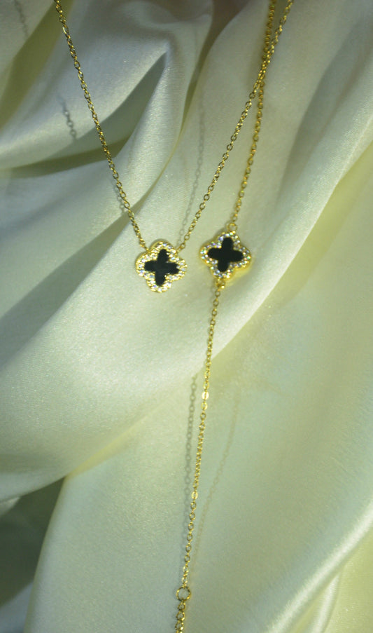 Black Clover set (bracelet +necklace) gold