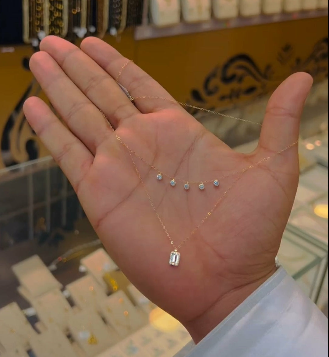 White 2 layer Arab necklace ( gold)