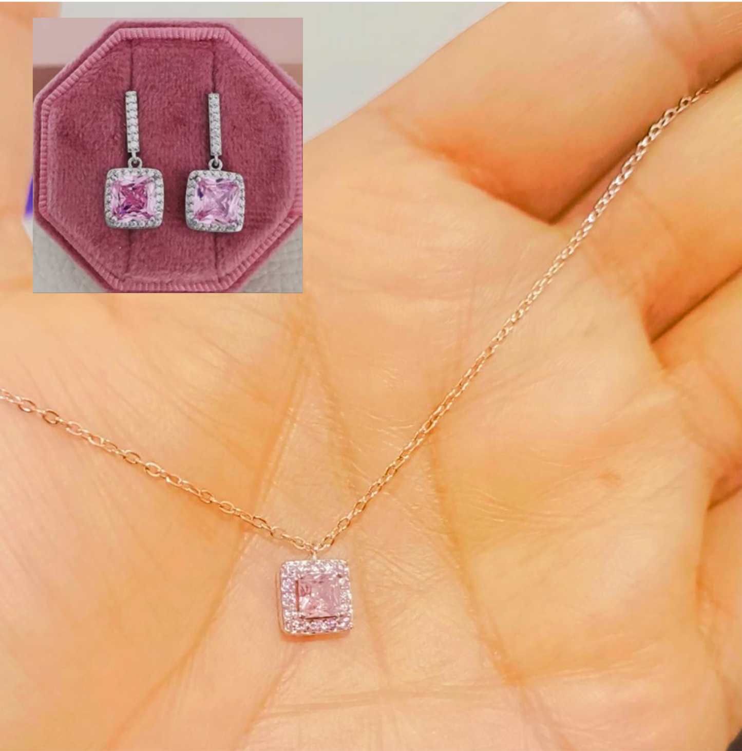 Baby pink square set