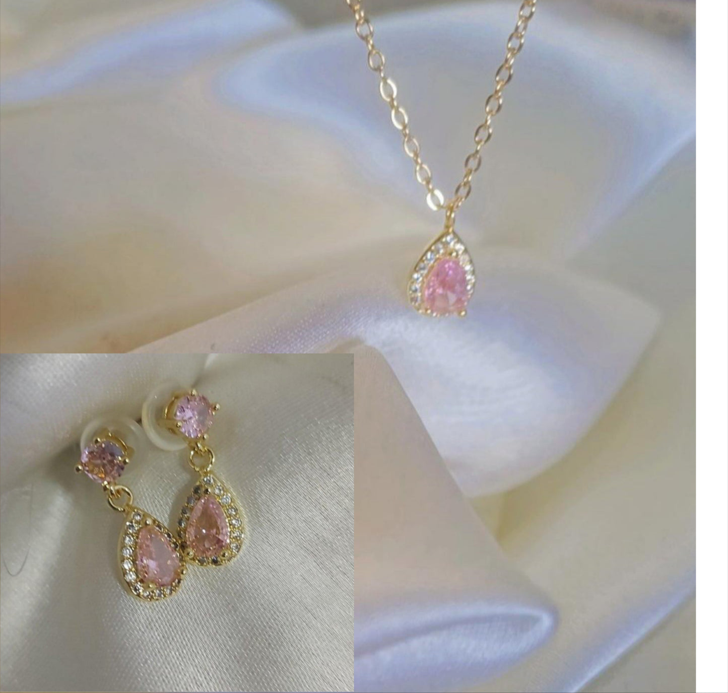 Baby pink pear drop set