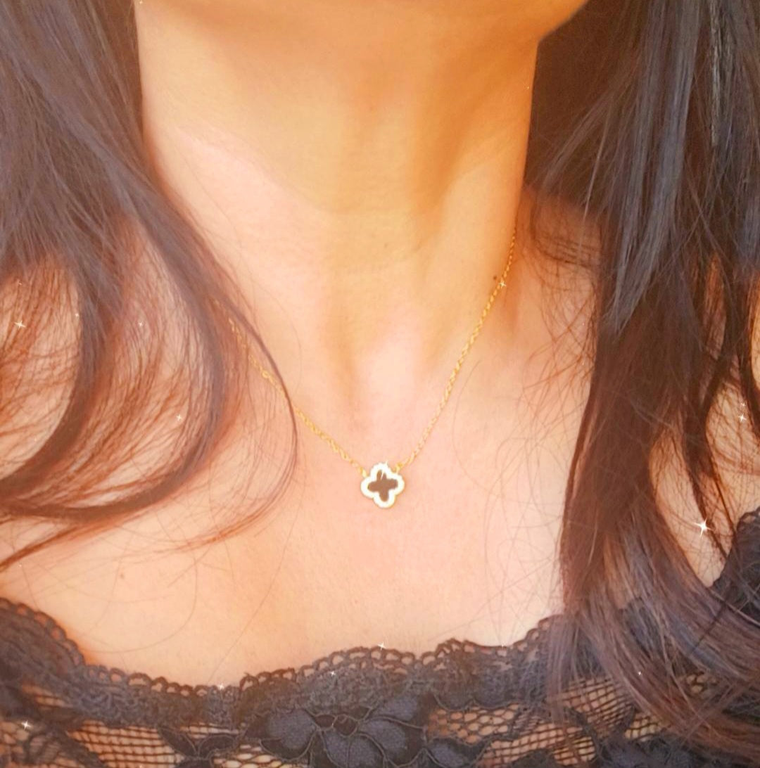 Black clover necklace