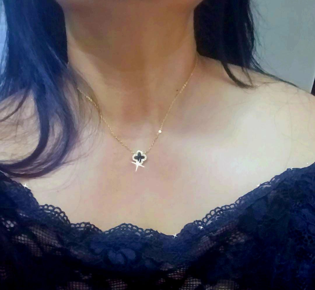 Black clover necklace