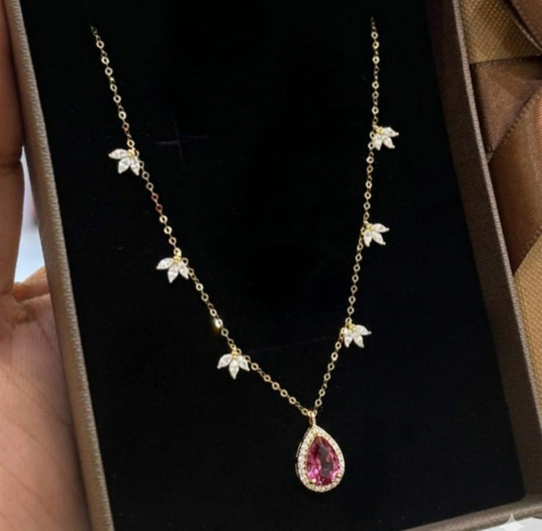 Ghaba ruby pink necklace