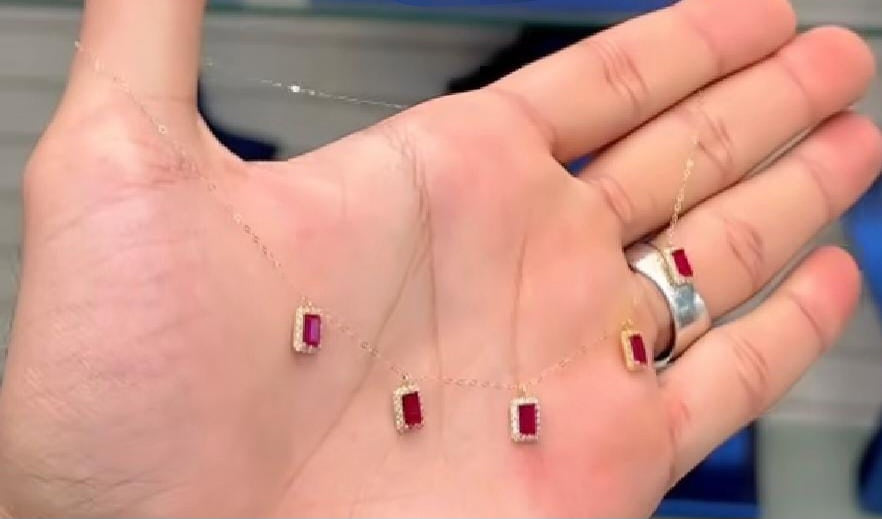 Ruby charms necklace