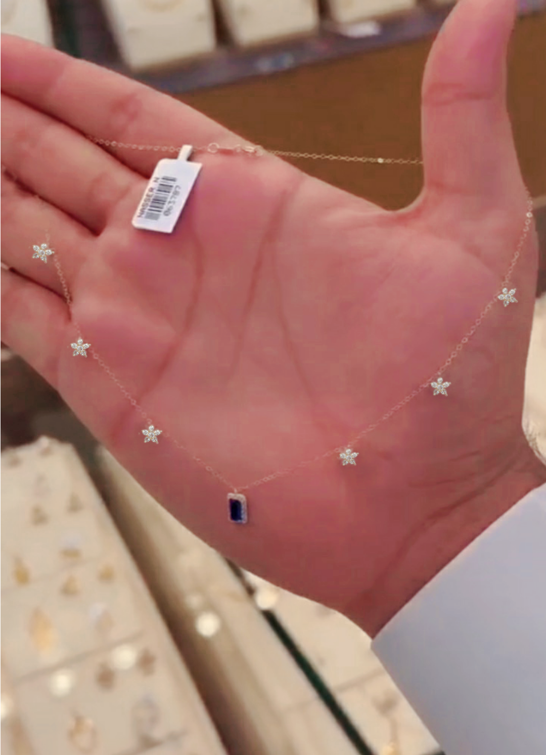 Lux dubai blue set stud earing with necklace