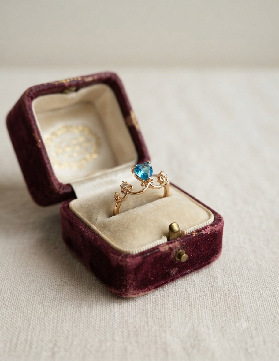 Sea blue throne ring ( Adjustable)