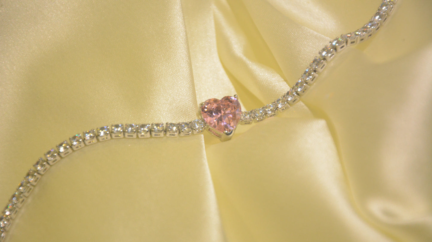 pink heart bracelet