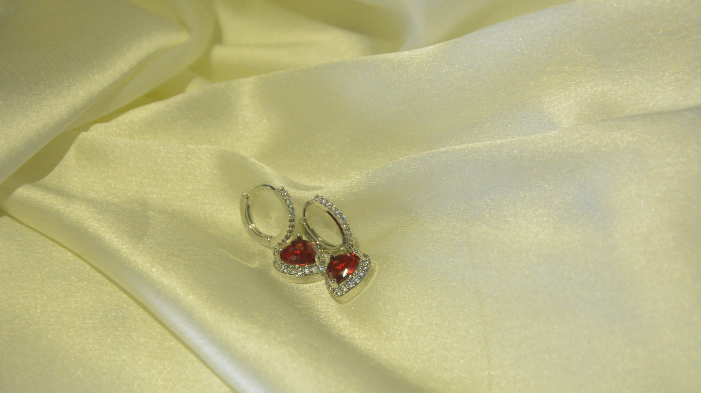 Red heart earrings