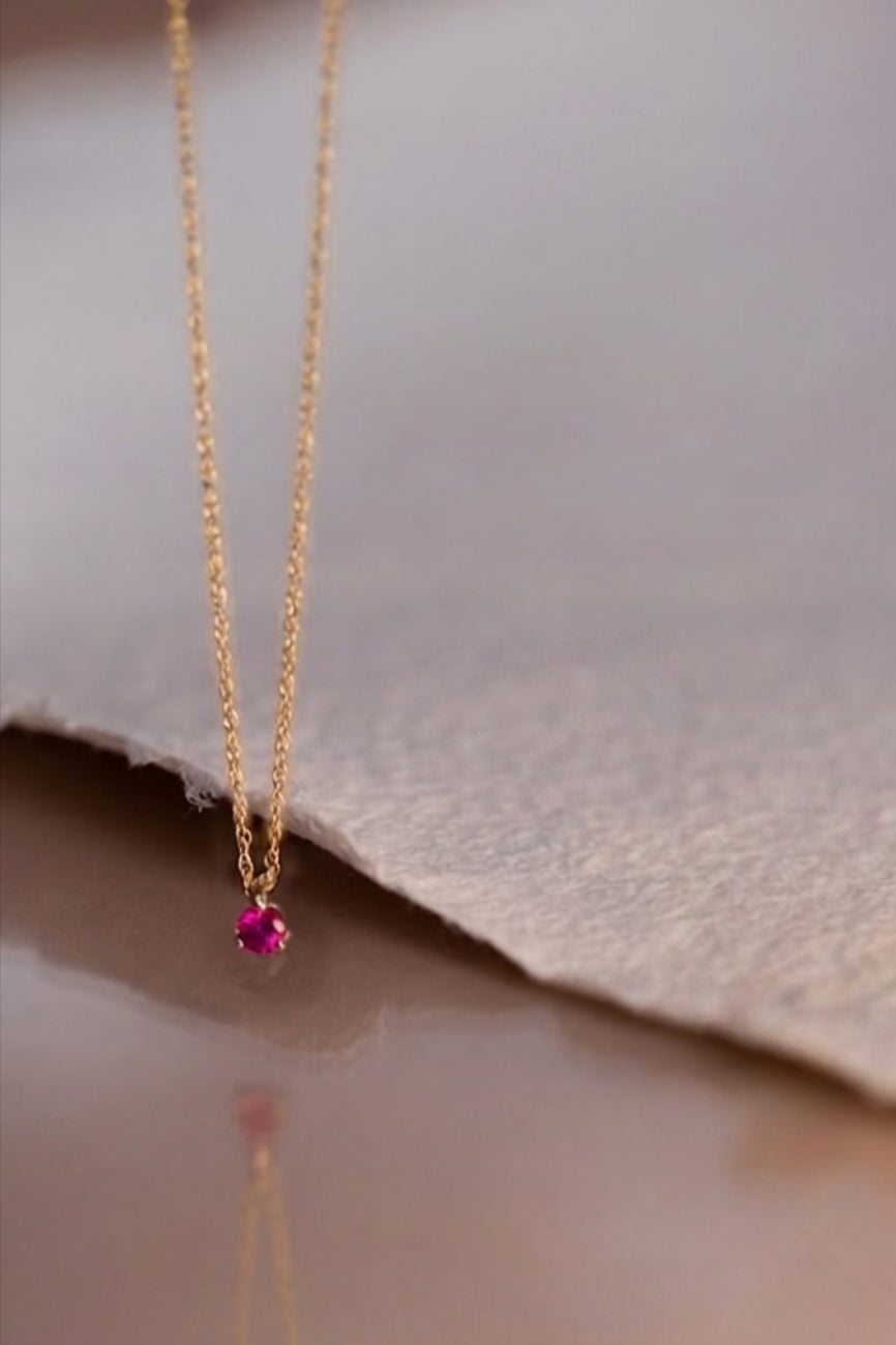 Ruby pink tiny round