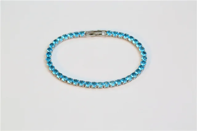 Blue tennis bracelet