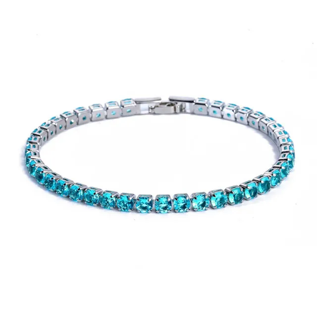 Blue tennis bracelet