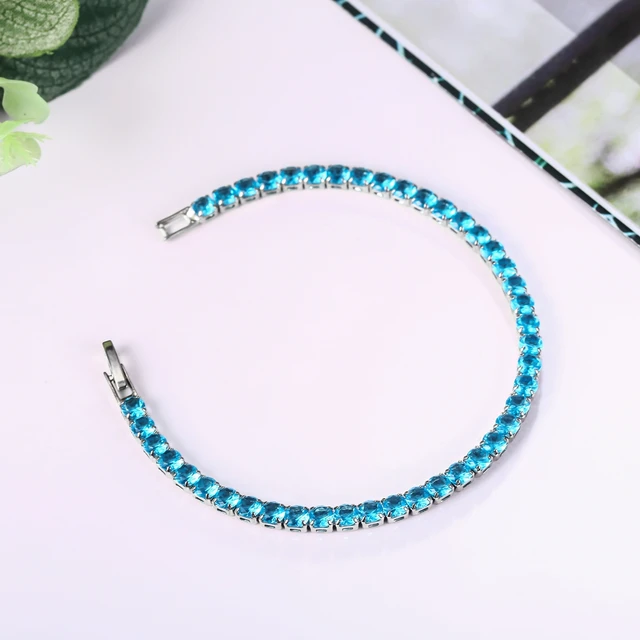 Blue tennis bracelet