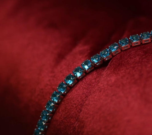 Blue tennis bracelet