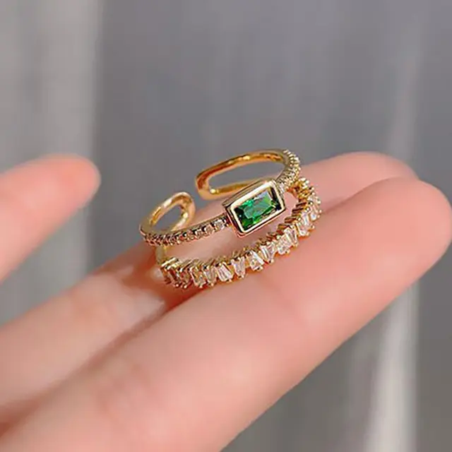 2 layer  emerald dynasty ring